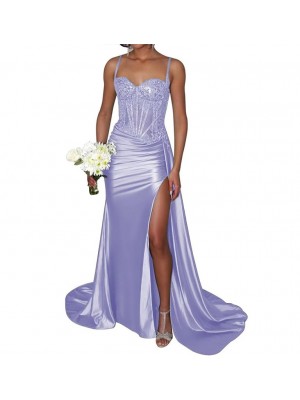Vestito Donna Maxi Diciottesimo Festa Occasione Speciale Party Dress Lavanda 110551